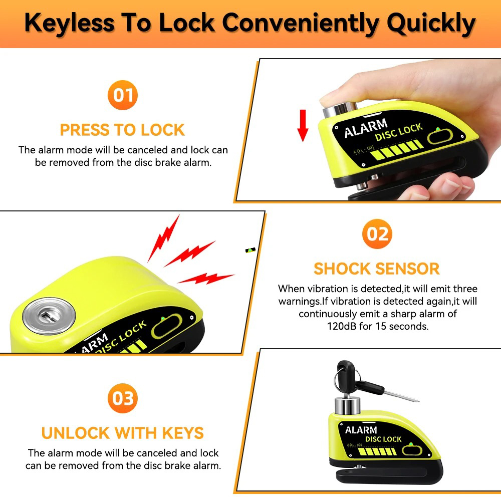 Gadpow Motorcycle Lock Recharg - Disc Lock Brake review and price