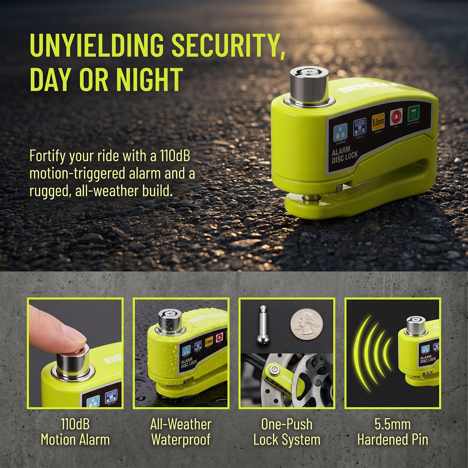 Motorcycle Disc Block Alarm Lo - Disc Lock Brake review and price