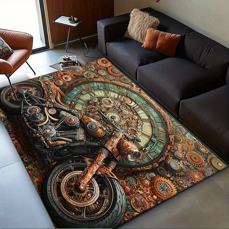 Steampunk Motorcycle Gear Rug  - Motorcycle Gear Wash review and price