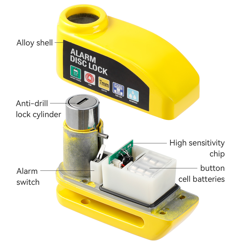 Motorcycle Alarm Lock Wheel Di - Disc Lock Brake review and price